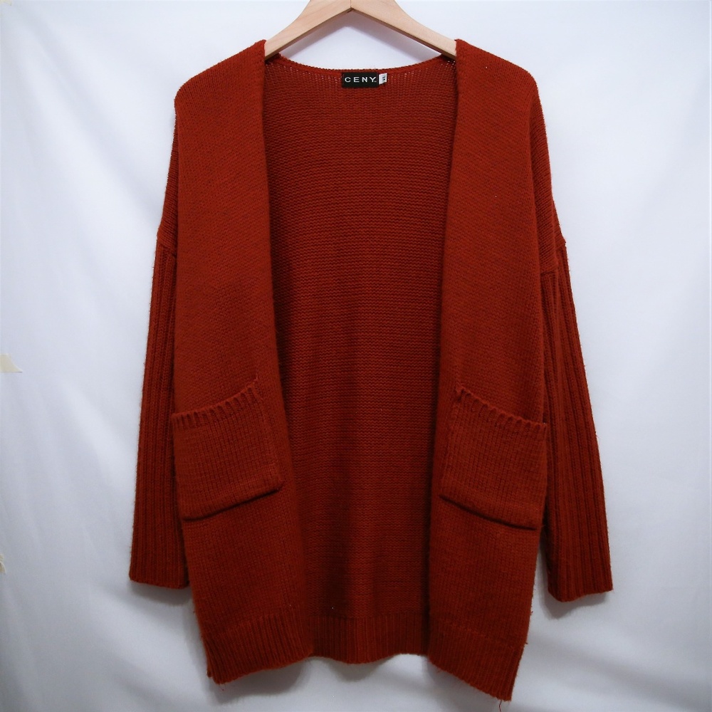 Women's Burnt Orange Thick Knit Cardigan XL